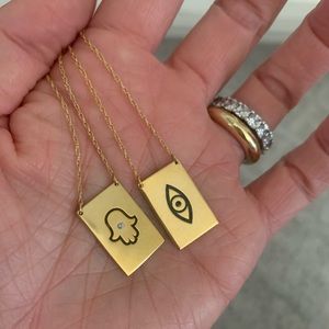 Jennifer Zeuner double sided gold necklace